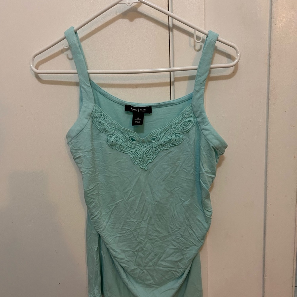 White House Black Market Green Fitted Ruched Camisole